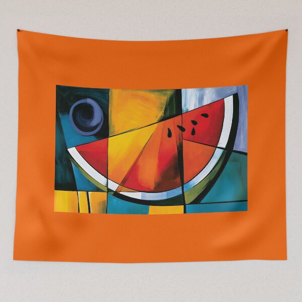Item preview, Slices of Summer Geometry - Watermelon Reimagined Through Bold Color and Modern Abstract Design designed and sold by OlfactoART Studio.