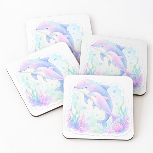 Item preview, Cute Baby Dolphin & Mama Dolphin | Ocean Lover Gift designed and sold by Kr8Design.
