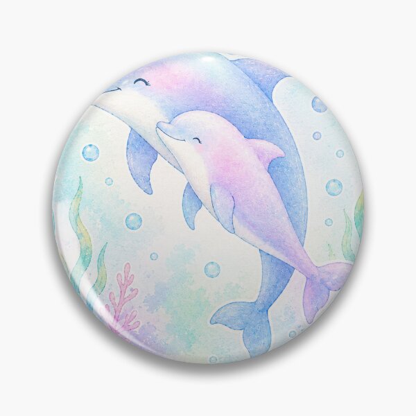 Item preview, Cute Baby Dolphin & Mama Dolphin | Ocean Lover Gift designed and sold by Kr8Design.