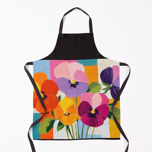 Item preview, Pansy Symphony in Color - A Joyful Floral Gathering Against Bold Geometric Harmony designed and sold by OlfactoART Studio.