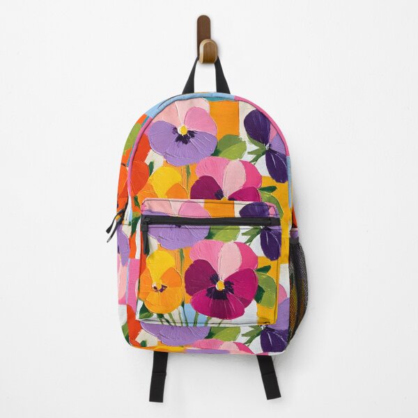 Item preview, Pansy Symphony in Color - A Joyful Floral Gathering Against Bold Geometric Harmony designed and sold by OlfactoART Studio.