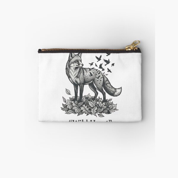 Item preview, Wild Heart Monochrome Etched Fox Illustration designed and sold by GiggleInkTees.