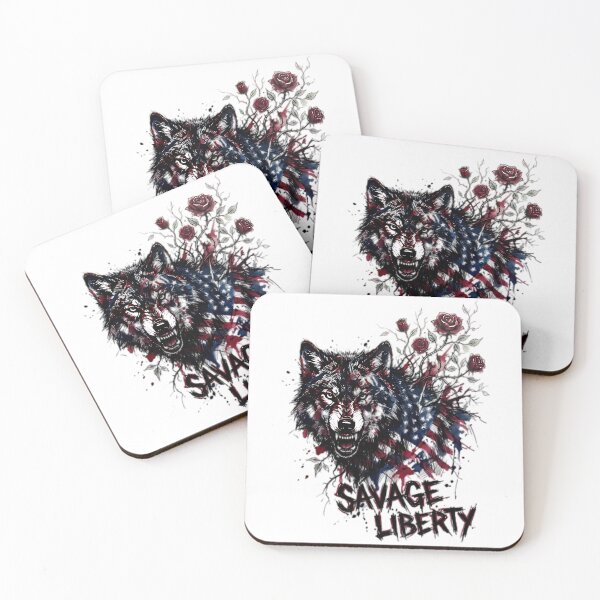 Item preview, Savage Liberty Growling Wolf Distressed American Flag designed and sold by IronDissident.