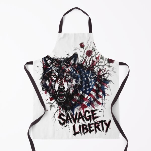 Item preview, Savage Liberty Growling Wolf Distressed American Flag designed and sold by IronDissident.