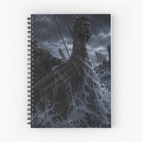 Item preview, Norse Longship Storm Art Print | Dark Viking Fantasy Sea Battle Wall Art designed and sold by Element Horizon Studio.