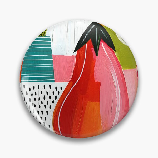 Item preview, Harvest in Abstract Motion - Aubergine Citrus and Pomegranate Dancing Through Bold Geometric Color designed and sold by OlfactoART Studio.