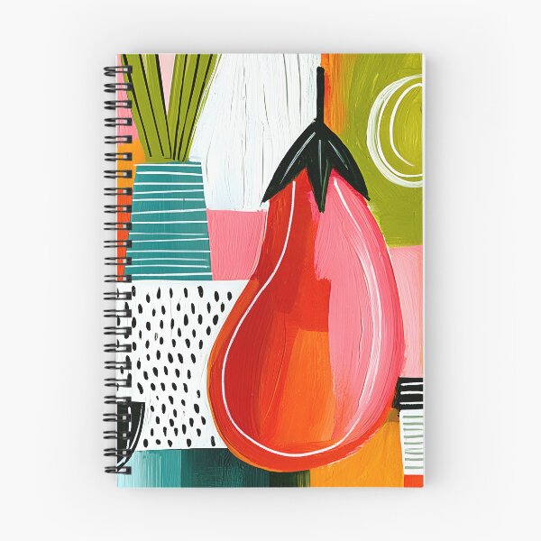 Item preview, Harvest in Abstract Motion - Aubergine Citrus and Pomegranate Dancing Through Bold Geometric Color designed and sold by OlfactoART Studio.