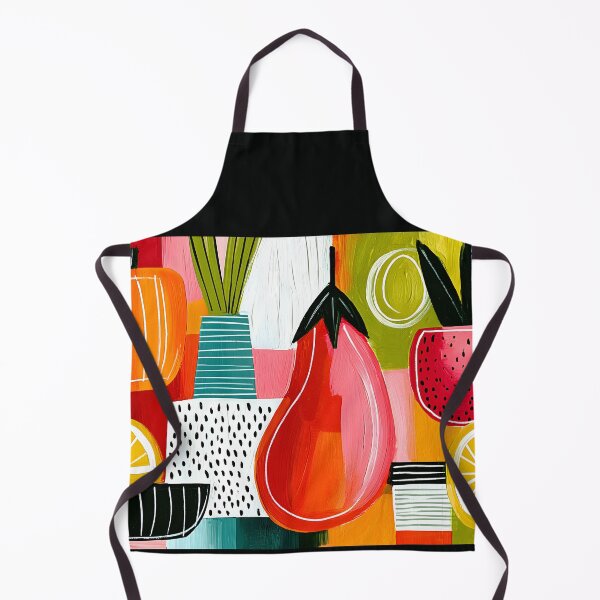 Item preview, Harvest in Abstract Motion - Aubergine Citrus and Pomegranate Dancing Through Bold Geometric Color designed and sold by OlfactoART Studio.