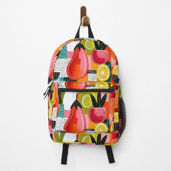 Item preview, Harvest in Abstract Motion - Aubergine Citrus and Pomegranate Dancing Through Bold Geometric Color designed and sold by OlfactoART Studio.