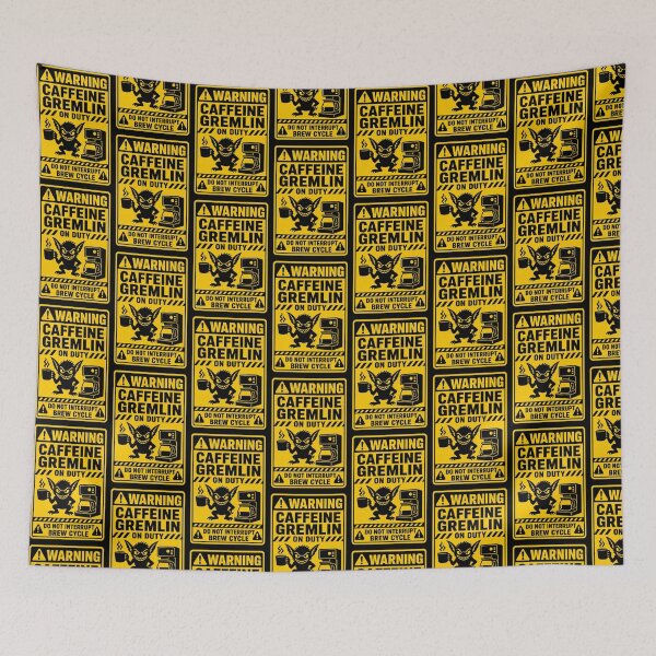 Item preview, WARNING CAFFEINE GREMLIN ON DUTY Machine Warning Label designed and sold by Zamoar.