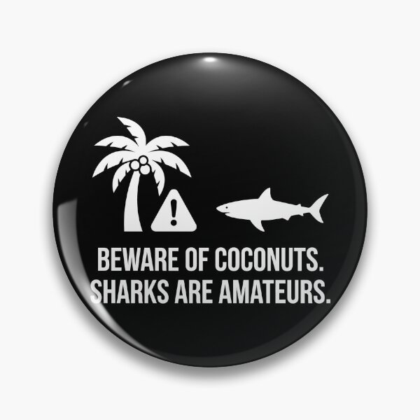 Item preview, Funny Beware of Coconuts or Shark Danger Summer Beach Joke designed and sold by SplashTastic.