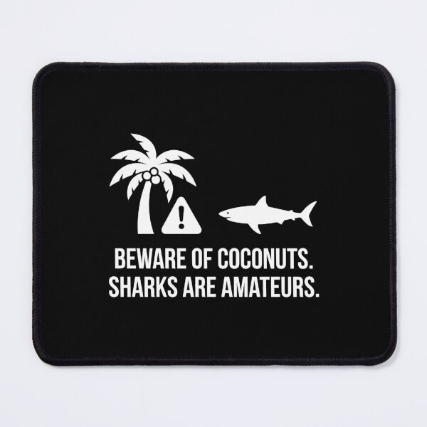 Item preview, Funny Beware of Coconuts or Shark Danger Summer Beach Joke designed and sold by SplashTastic.