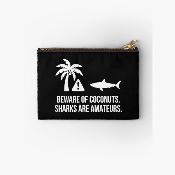 Item preview, Funny Beware of Coconuts or Shark Danger Summer Beach Joke designed and sold by SplashTastic.