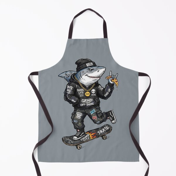 Item preview, Cool Shark Squad Skate Grind Off-Shore Character on Skateboard designed and sold by SplashTastic.