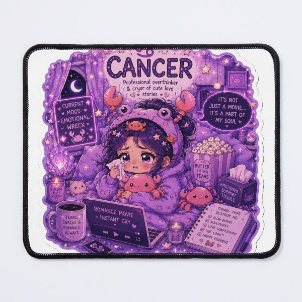Item preview, Emotional Cancer Zodiac Sticker | Funny Sensitive Astrology Art designed and sold by MysticPurpleHue.