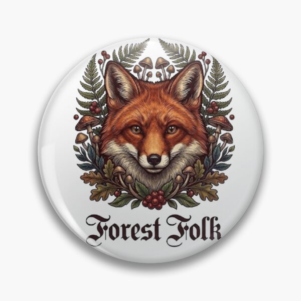 Item preview, Forest Folk Autumn Mushroom Fox Wreath designed and sold by GiggleInkTees.
