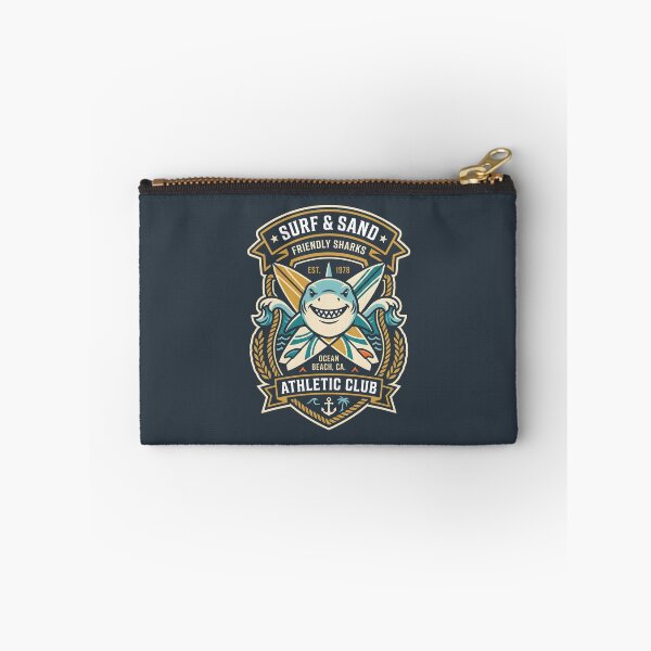 Item preview, Retro Surf & Sand Friendly Sharks Ocean Beach Athletic Club Design designed and sold by SplashTastic.