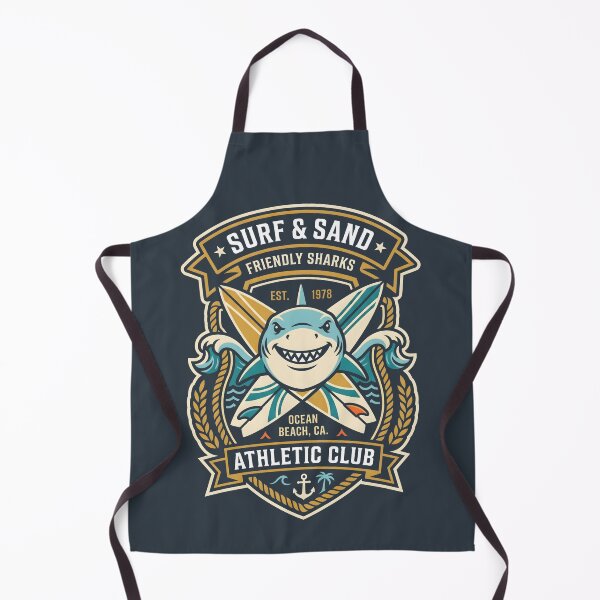 Item preview, Retro Surf & Sand Friendly Sharks Ocean Beach Athletic Club Design designed and sold by SplashTastic.
