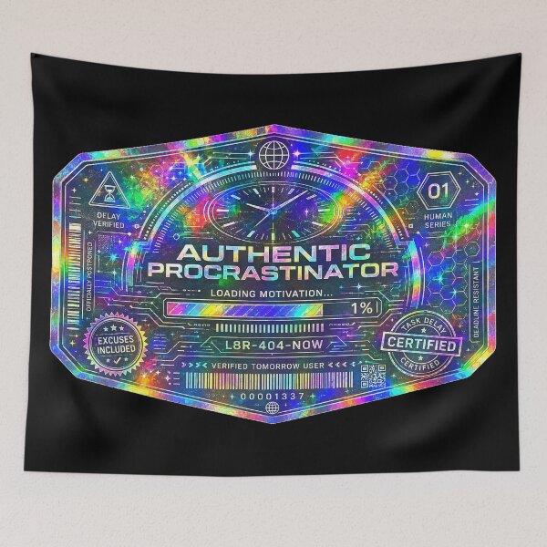 Item preview, Authentic Procrastinator Hologram Certificate designed and sold by Extravanganzza.