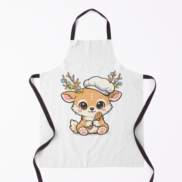 Item preview, Cute Mythical Forest Spirit Deer Chef Chibi Sticker designed and sold by tineldesign.