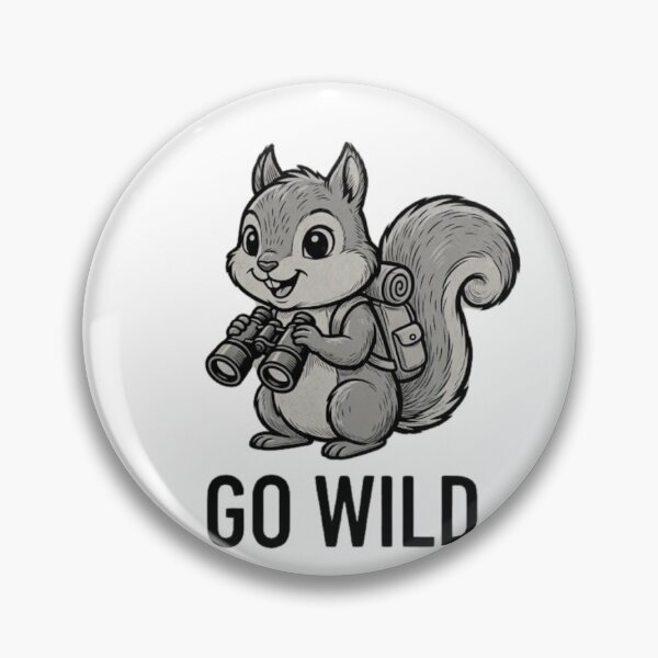 Item preview, Go Wild Retro Cute Hiking Squirrel designed and sold by GiggleInkTees.