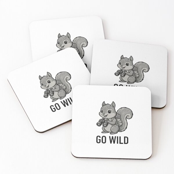 Item preview, Go Wild Retro Cute Hiking Squirrel designed and sold by GiggleInkTees.