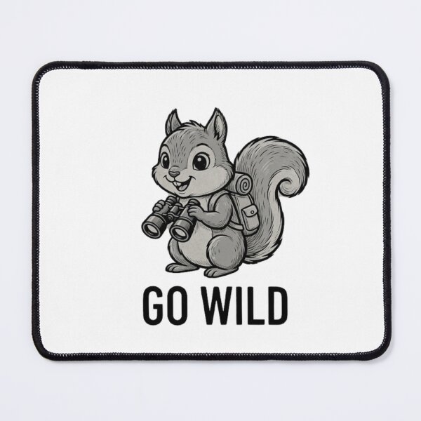 Item preview, Go Wild Retro Cute Hiking Squirrel designed and sold by GiggleInkTees.