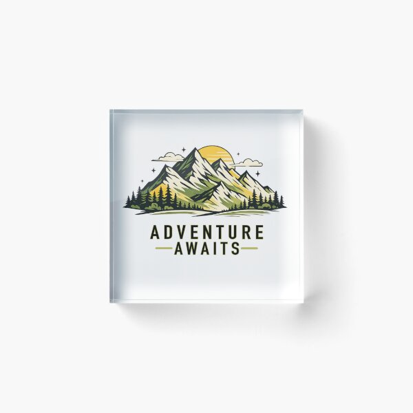 Item preview, Adventure Awaits Vintage Mountain Camping Hiking designed and sold by Mr Lee.