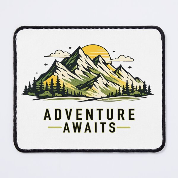 Item preview, Adventure Awaits Vintage Mountain Camping Hiking designed and sold by Mr Lee.
