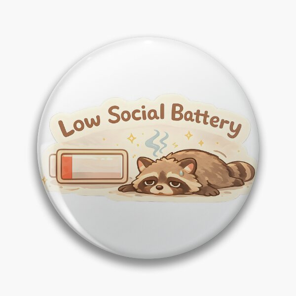 Item preview, Low Social Battery Cute Tired Raccoon Introvert designed and sold by veralchhaya.