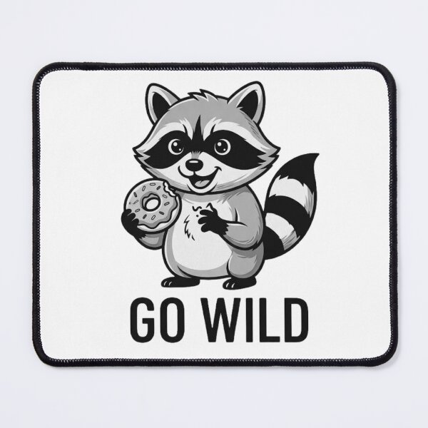Item preview, Go Wild Funny Donut Eating Raccoon designed and sold by GiggleInkTees.