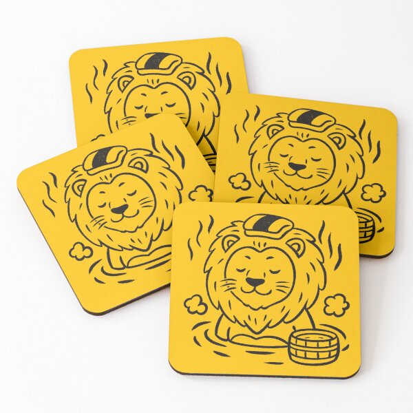 Item preview, Cute Lion in a Japanese Onsen designed and sold by Milovidova.