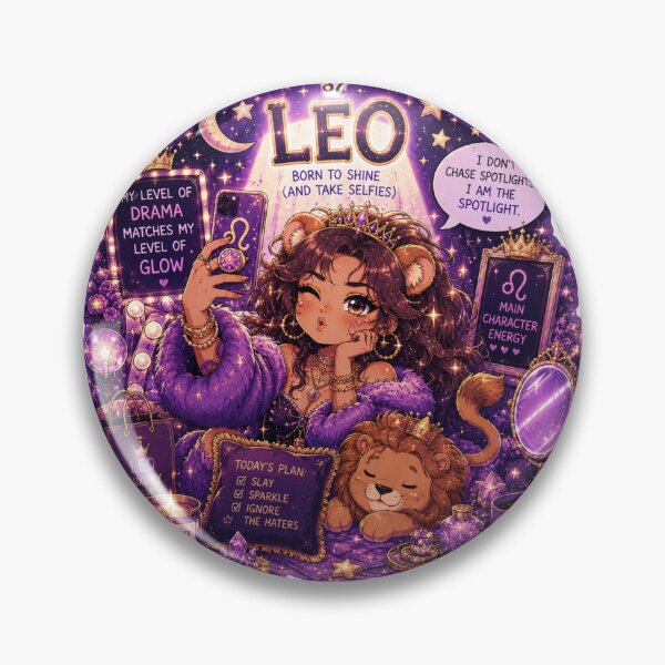 Item preview, Leo Diva Zodiac Sticker | Glamorous Funny Astrology Art designed and sold by MysticPurpleHue.