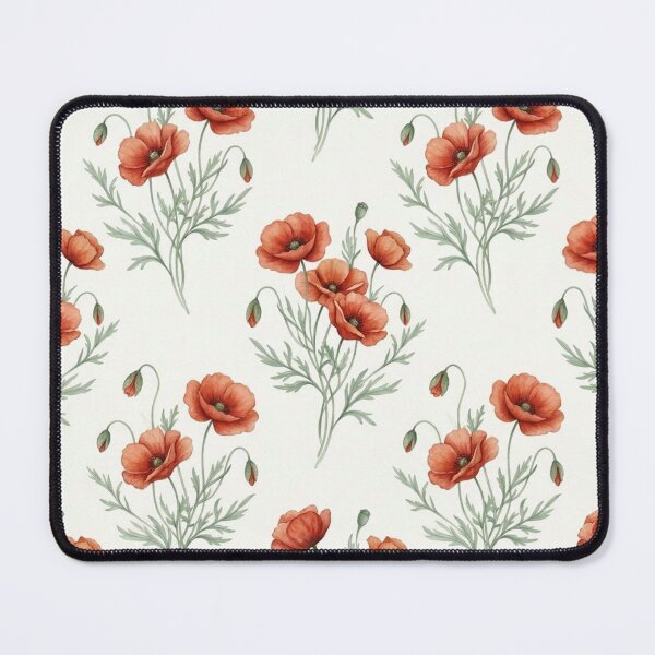 Item preview, Vintage Red Poppy Floral Seamless Pattern, Romantic Watercolor Flower Background for Wedding Invitation and Fabric Textile Print designed and sold by weaveandwave.