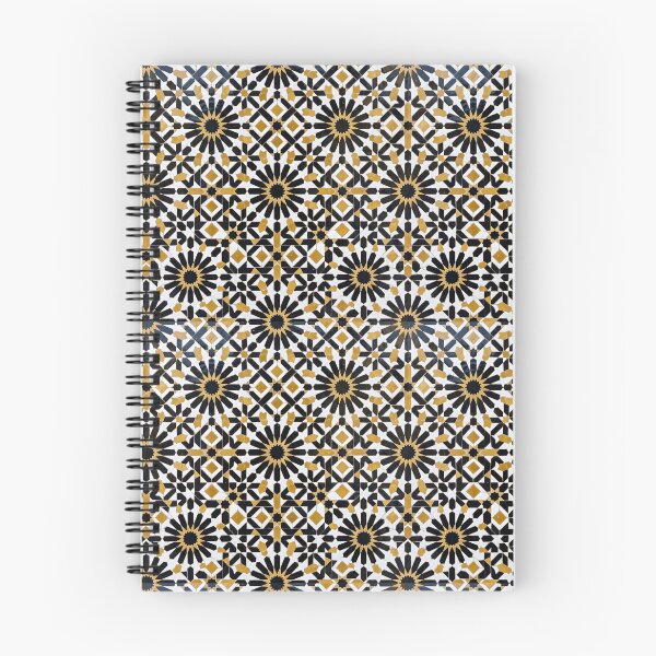 Item preview, Traditional Moroccan Geometric Mosaic Pattern Black and Gold Zellige designed and sold by SplashTastic.