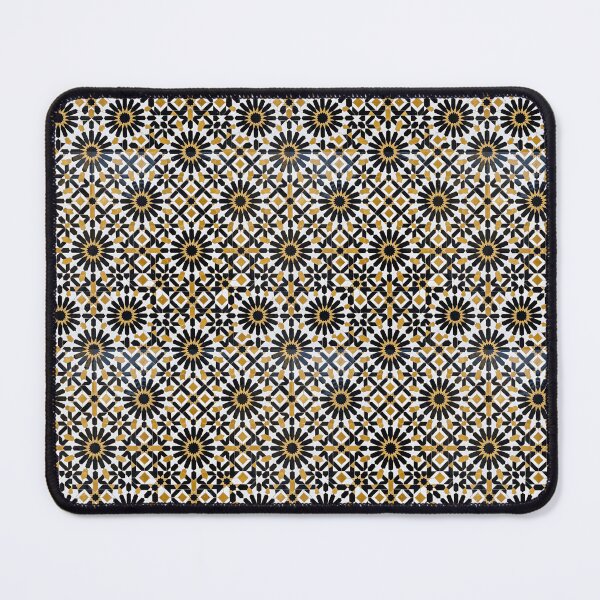 Item preview, Traditional Moroccan Geometric Mosaic Pattern Black and Gold Zellige designed and sold by SplashTastic.
