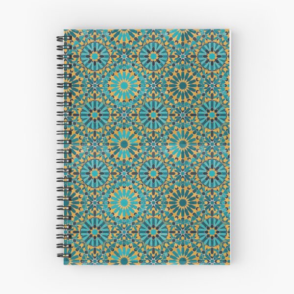 Item preview, Arabesque Geometric Moroccan Zellige Tile Mosaic in Blue and Yellow designed and sold by SplashTastic.