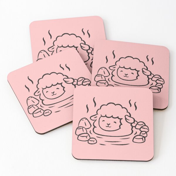 Item preview, Cute Sheep in a Japanese Onsen designed and sold by Milovidova.