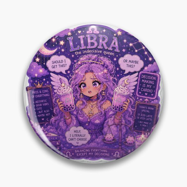 Item preview, Indecisive Libra Zodiac Sticker | Funny Astrology Aesthetic Art designed and sold by MysticPurpleHue.