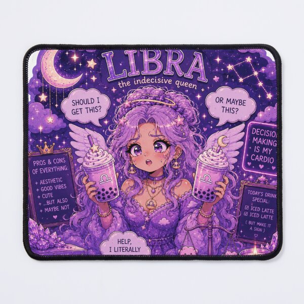 Item preview, Indecisive Libra Zodiac Sticker | Funny Astrology Aesthetic Art designed and sold by MysticPurpleHue.