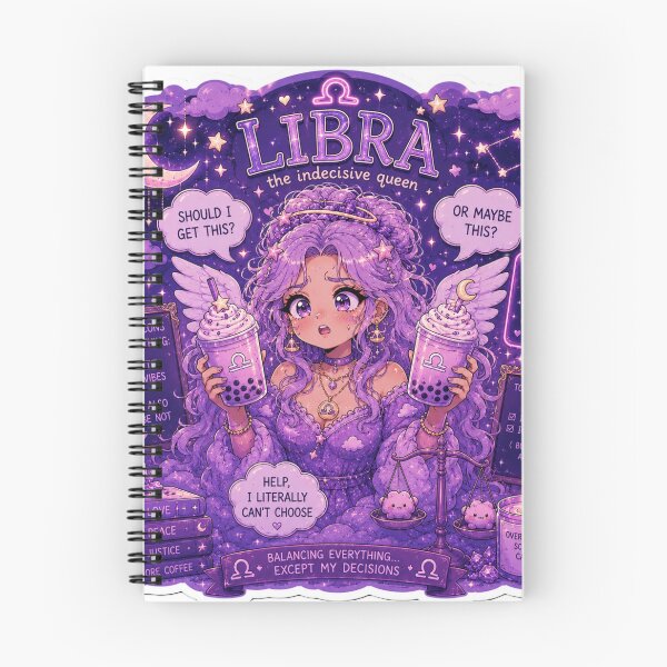 Item preview, Indecisive Libra Zodiac Sticker | Funny Astrology Aesthetic Art designed and sold by MysticPurpleHue.