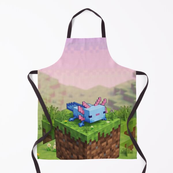 Item preview, Cute Blue Minecraft Axolotl on Block designed and sold by LyssasMindArt.