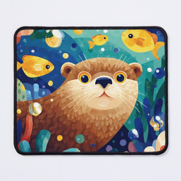 Item preview, Cute Sea Otter in Colorful Coral Reef designed and sold by AMIDATORA.