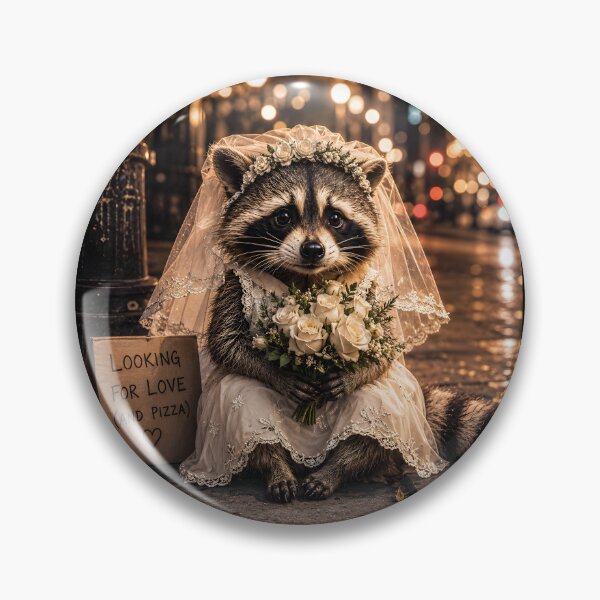 Item preview, Feral Raccoon Bride Engaged designed and sold by zoes-ink.
