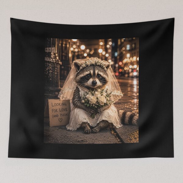 Item preview, Feral Raccoon Bride Engaged designed and sold by zoes-ink.