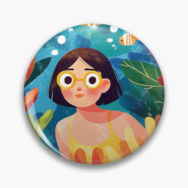 Item preview, Cute Girl Diving in Vibrant Coral Reef Adventure designed and sold by AMIDATORA.