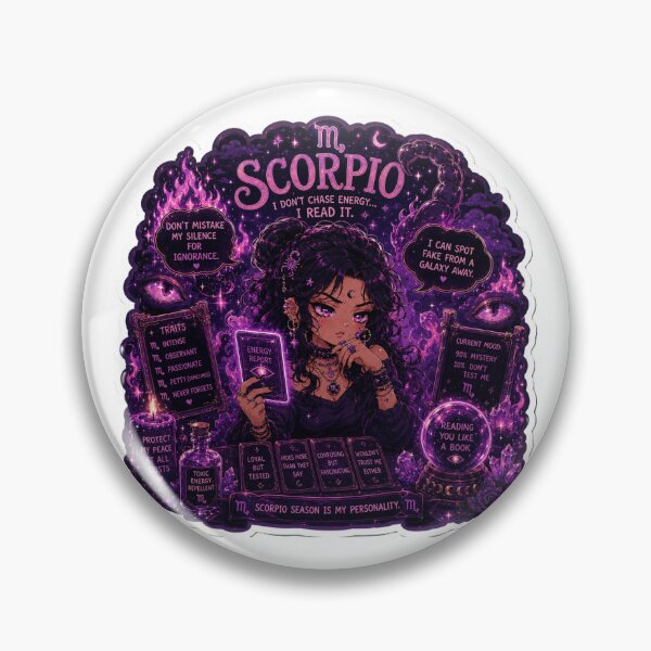 Item preview, Mysterious Scorpio Zodiac Sticker | Dark Funny Astrology Art designed and sold by MysticPurpleHue.