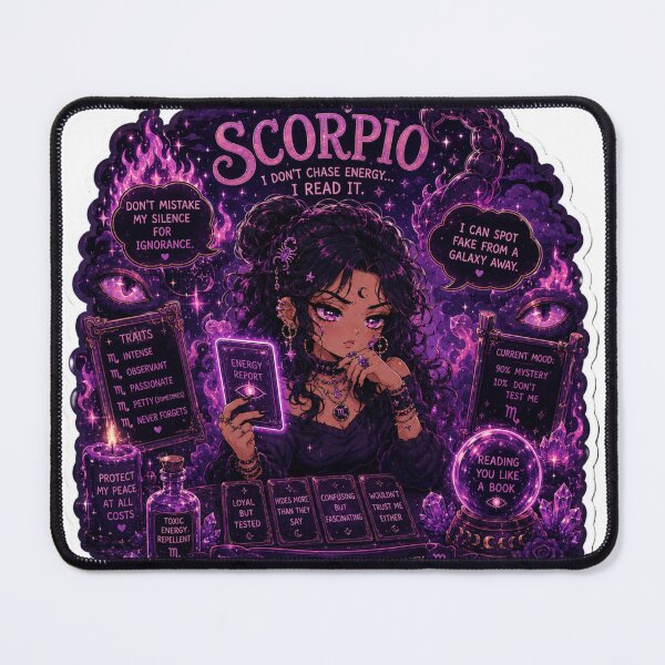 Item preview, Mysterious Scorpio Zodiac Sticker | Dark Funny Astrology Art designed and sold by MysticPurpleHue.