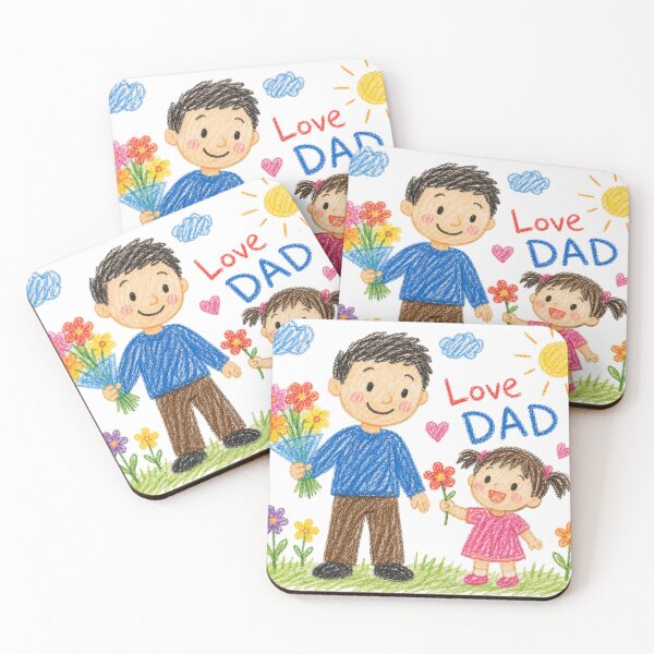 Item preview, Crayon Doodle Love DAD - Cute Father and Daughter Art designed and sold by Arbacus.