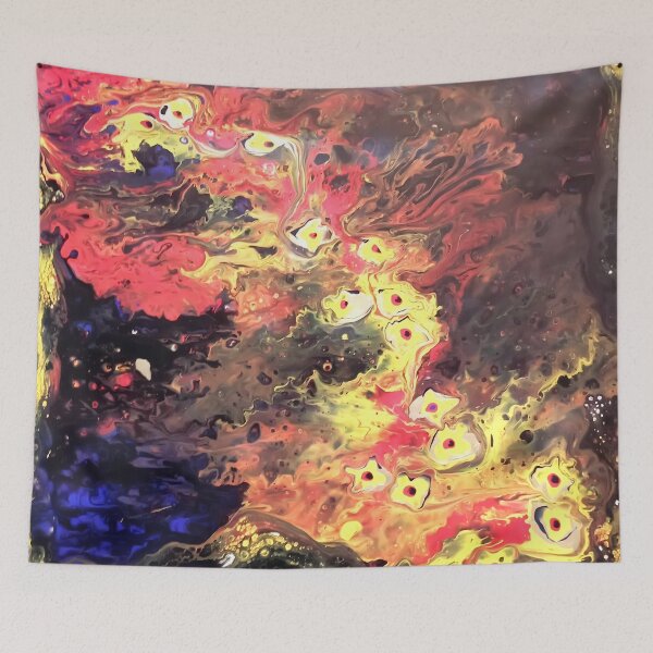Item preview, Boccioli Dorati Astratti in Rosso e Blu designed and sold by Verdiami.